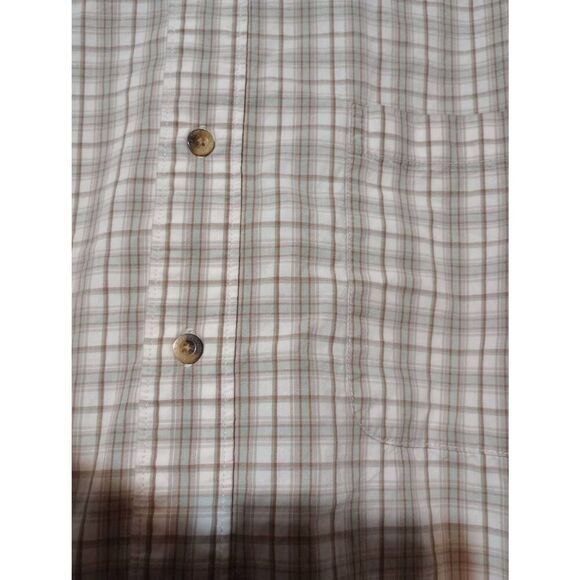 Levi's Shirt Men's Large Tan Plaid Button Front Long Sleeve - Picture 4 of 9